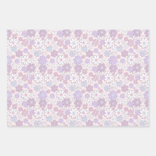 Y2K Flower Pattern Wrapping Paper Sheet