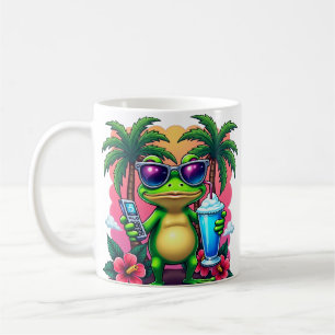 Y2K Grumpy Frog Vaporwave Retro Aesthetic Tshirt Coffee Mug