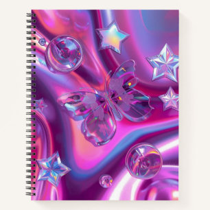 Y2K Holographic Journal   Chrome Stars & Butterfly