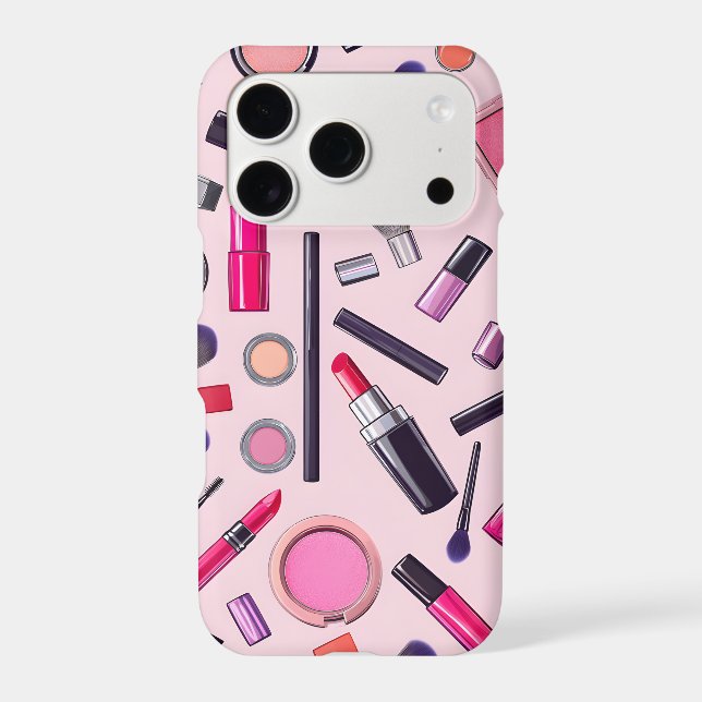 Y2K Makeup Collage iPhone Case | Glam Scatter (Back)