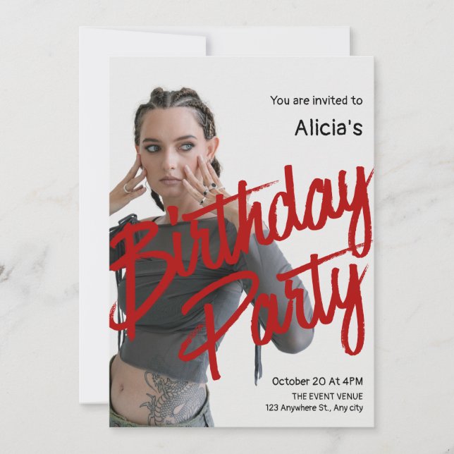 Y2k photo birthday invitation (Front)