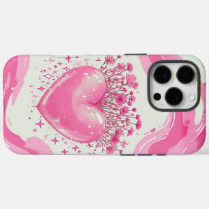 Y2K Pink Heart & Wildflowers iPhone 16 Pro Max Case
