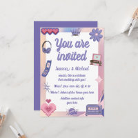 Y2K Pink Purple 2000s Retro Tech Geek Love Wedding