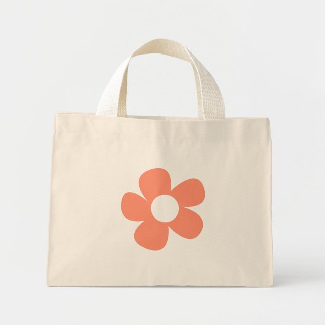 Y2k Preppy Red Pink Flower Mini Tote Bag (Front)