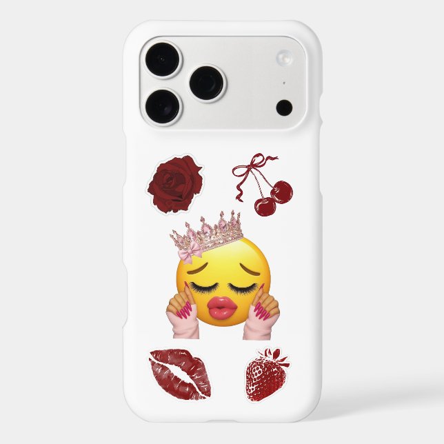 Y2K Princess Emoji Cute iPhone 17 Pro Max Case (Back)