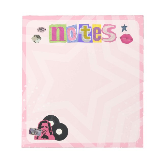 Y2K Ransom Letter Notes Notepad (Front)