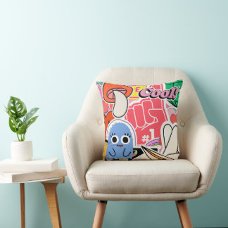 Y2K Stickers Cool Bright Aesthetic  Cushion