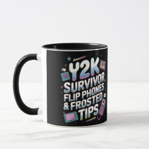 Y2K Survivor – Flip Phones, Frosted Tips & Retro  Mug