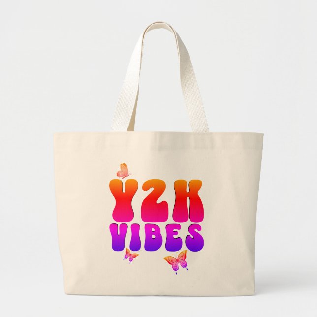 Y2K VIBES Butterfly Large Tote Bag (Front)