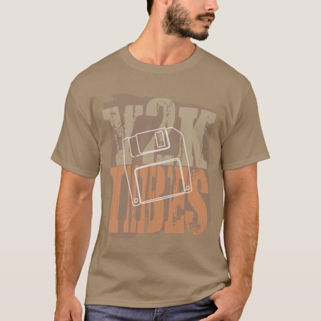 Y2K Vibes Floppy Disk Retro Grunge T-Shirt (Front)