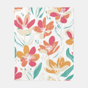 Y2K Vibrant Wildflower Bold Retro Spring Design Fleece Blanket