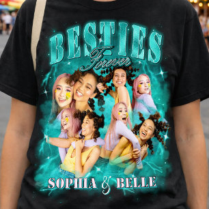 Y2K Vintage 90s BFF Bootleg Teal Cool Besties Rap T-Shirt