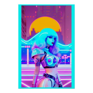 Y2Kayla in Her Cyberwave Blues Poster