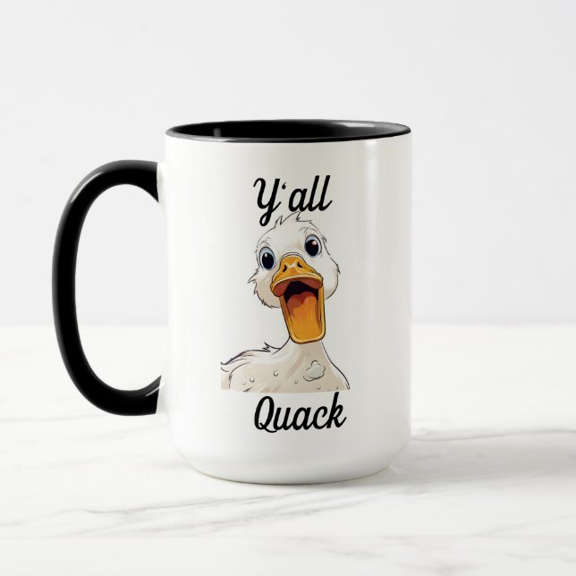 Y`all Quack Funny Duck Mug (Left)