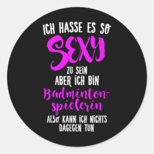 Y Badminton Player, Shuttle Badminton  Classic Round Sticker