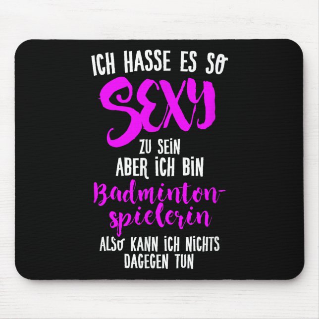 Y Badminton Player, Shuttle Badminton  Mouse Mat (Front)