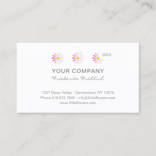 ♥ y.Bee Little Pink Flowers Pocket Calendar 2023. Business Card