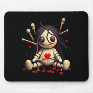Y Cute Sitting Voodoo Doll Halloween Valentine Day Mouse Mat