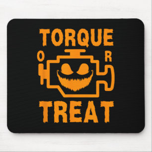 Y Engine Sign Pumpkin Face Torque Or Treat Hallowe Mouse Mat