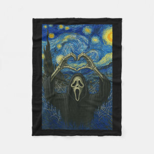 Y Face Horror Ghost Heart Hands Creepy Halloween Fleece Blanket