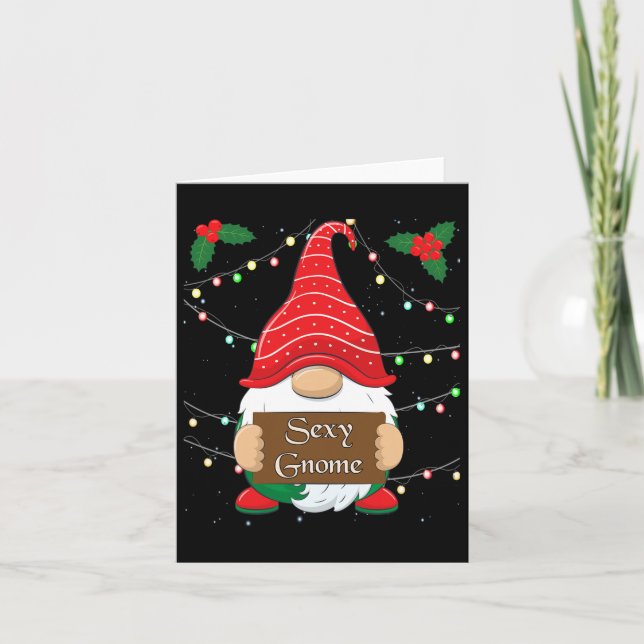 Y Gnome Matching Family Christmas Pyjamas X-mas Ho Card (Front)
