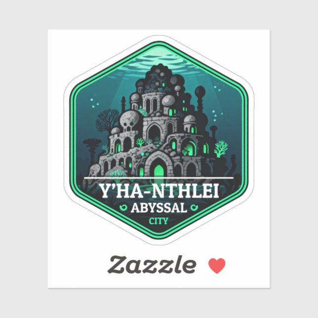 Y’ha-nthlei Abyssal City Vintage Travel Badge (Sheet)