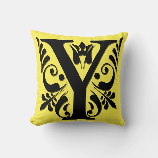 Y Initial letter Monogram - Cushion (Front)
