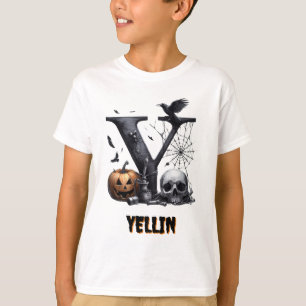 Y Initial Trick or Treat Cute Halloween T-Shirt