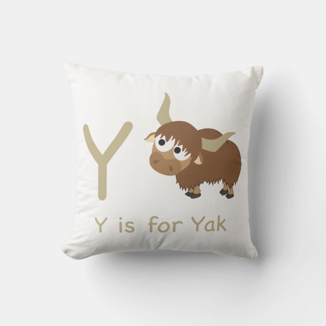 Y is for Yak Cushion (Front)