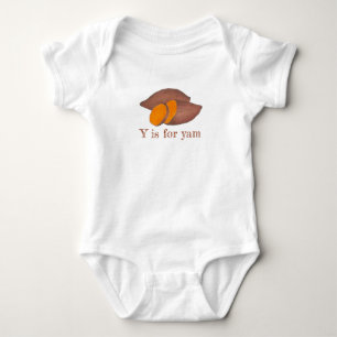 Y is for Yam Sweet Potato Root Vegetable Foodie Baby Bodysuit
