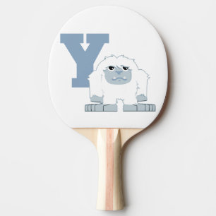 Y is for Yeti Cute Cartoon Yeti Monster Ping Pong Paddle