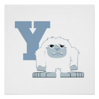 Y is for Yeti Cute Cartoon Yeti Monster