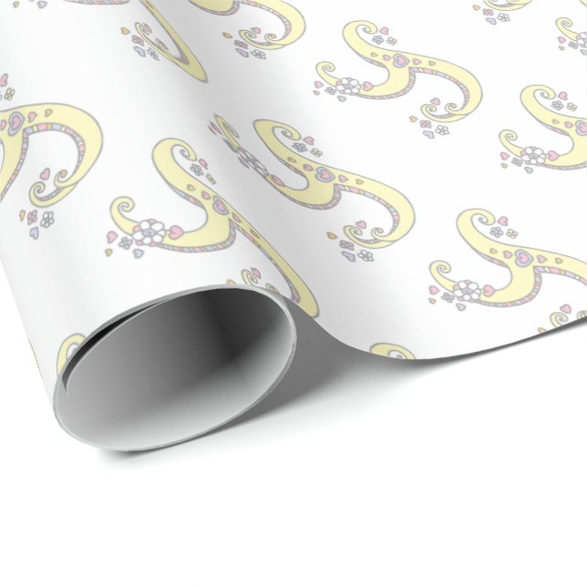 Y letter monogram personalised wrapping paper (Roll Corner)