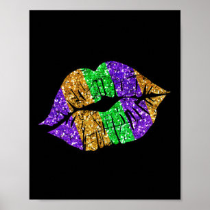 Y Lips Funny Mardi Gras Party Costume Vintage Poster