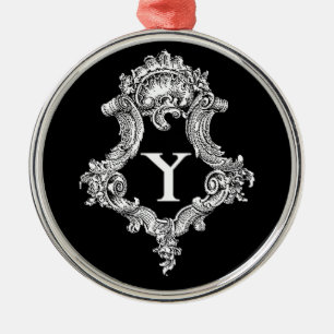 Y Monogram Initial Metal Tree Decoration