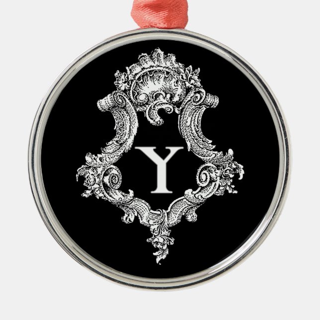 Y Monogram Initial Metal Tree Decoration (Front)
