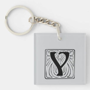 Y Monogramm schwarz Key Ring