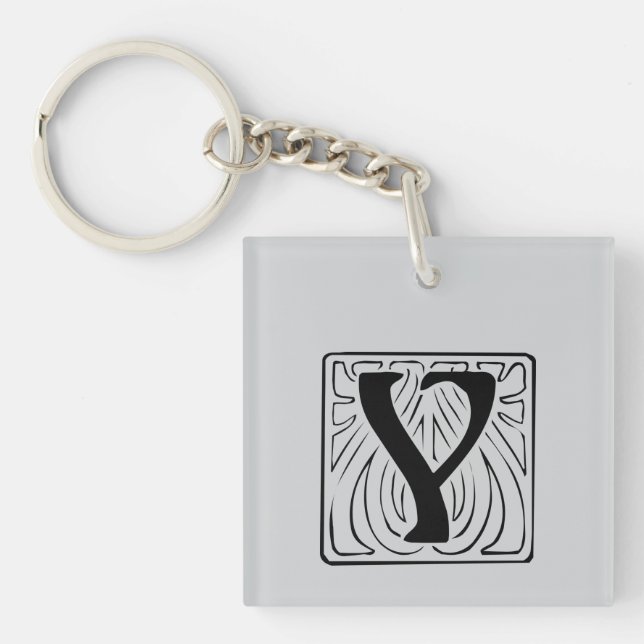 Y Monogramm schwarz Key Ring (Front)
