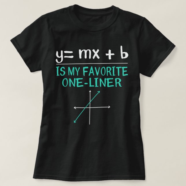 Y MX B Is My Favourite One Liner Shirt Funny Math  (Design Front)