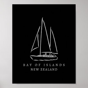 Y Of Islands New Zealand Souvenir Yachting Group M Poster