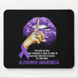 Y Purple Lips Heimerheimer Awareness Ribbon Don't Mouse Mat