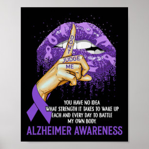 Y Purple Lips Heimerheimer Awareness Ribbon Don't Poster