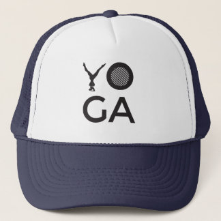 Y shape pose Yoga text  Trucker Hat
