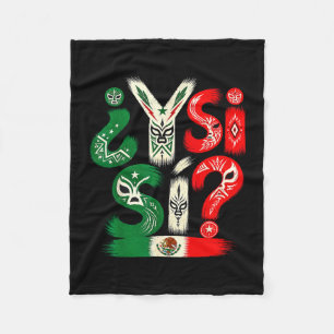 ¿y si sí_ mexican flag spanish phrase vintage fleece blanket