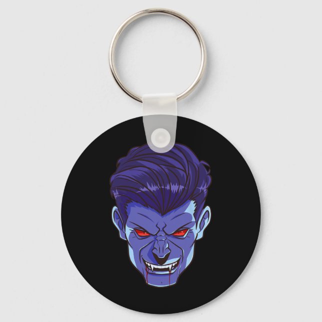Y Vampire Halloween Monster Face Scary Fangs Costu Key Ring (Front)