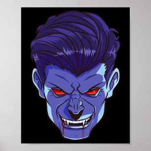 Y Vampire Halloween Monster Face Scary Fangs Costu Poster