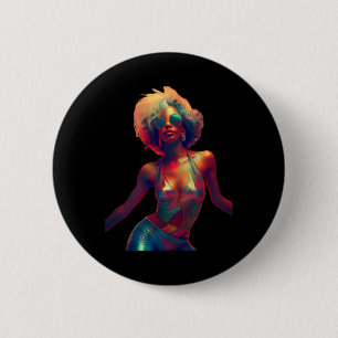 Y Woman Dance In Night Club 70s 80s Disco Retro Ar 6 Cm Round Badge