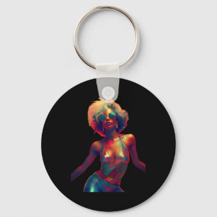 Y Woman Dance In Night Club 70s 80s Disco Retro Ar Key Ring