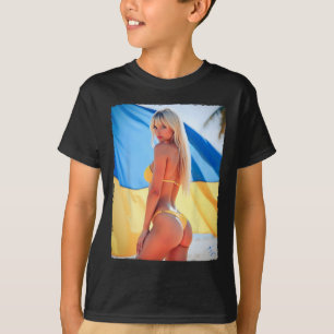 Y Woman On T Shirt - Blonde Bikini Be And Ukraine