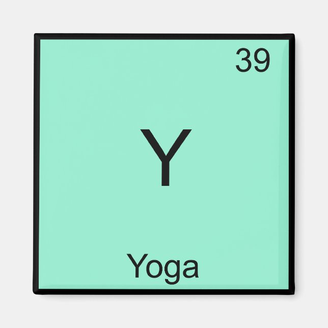 Y - Yoga Funny Chemistry Element Symbol T-Shirt Magnet (Front)